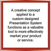 A creative concept applied to a custom designed Presentation System.