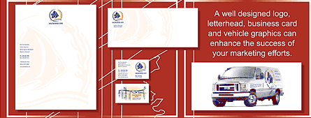 A well designed logo, letterhead, business card and vehicle graphics can enhance the success of your marketing efforts.